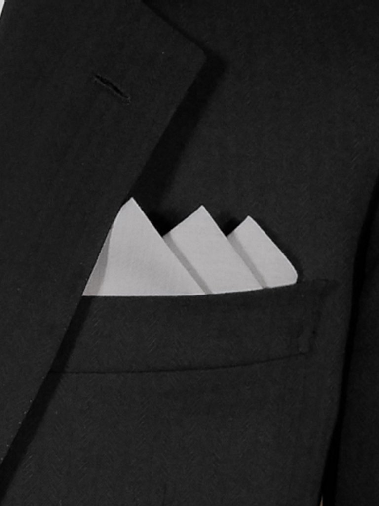 New Grey 100 Cotton PreFolded Pocket Square Handkerchief Insert